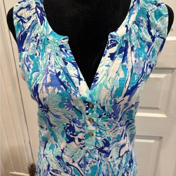 Lilly Pulitzer Essie Maxi Dress Smocked Print Sleeveless Sz M Rn88189 EUC - Picture 3 of 6